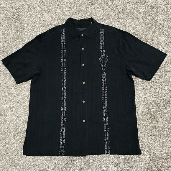 Tommy Bahama Silk Embroidered Button Up Shirt Large Scorpion Poison Las Vegas - Picture 2 of 9